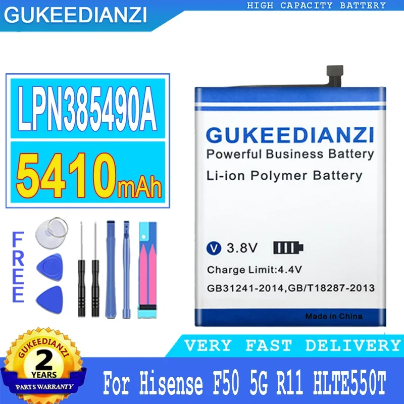 

5410mAh GUKEEDIANZI Battery LPN385490A For Hisense F50 5G HNR550T R11 HLTE550T Big Power Bateria