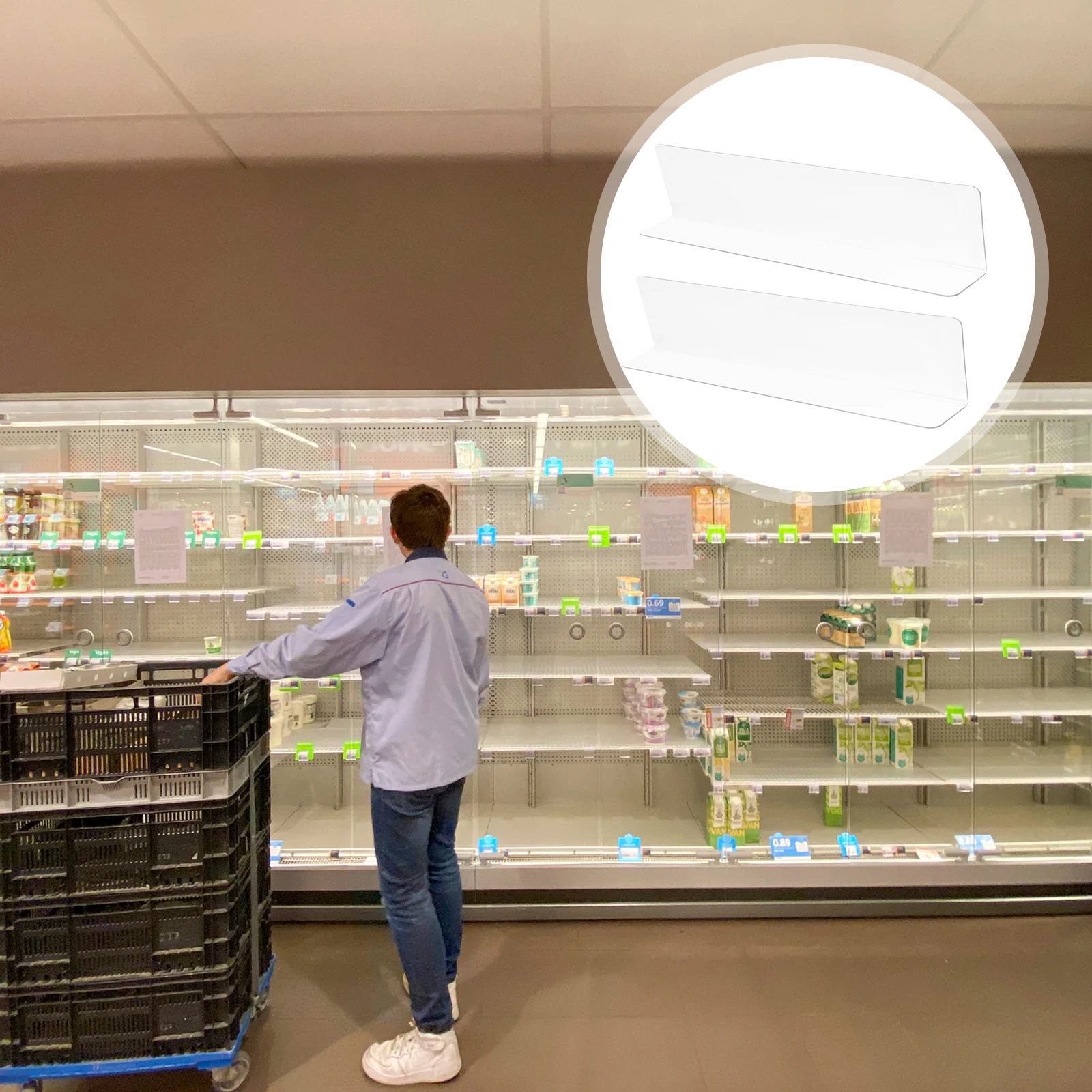 

10pcs Transparent Plastic Baffle Shelf Dividers 20cm L-Shaped PVC Storage Closet Wire Shelves Organizers Clear Dividers No Trace