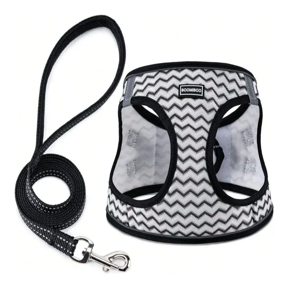 

Harness With Leash Set, No Pull Adjustable Reflective StepIn Puppy Pet Vest Harnesses For Small Medium Large DogsAnd Cat,White