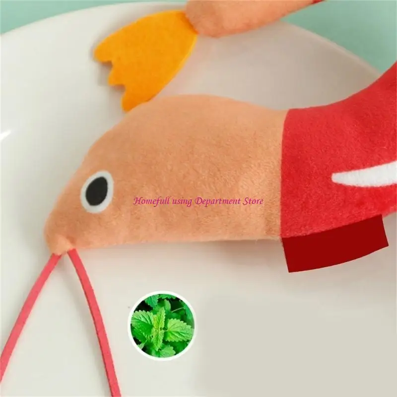 

Shrimp Catnips Stuffed Plush Toy Encourages Active Play Entertainment Cats