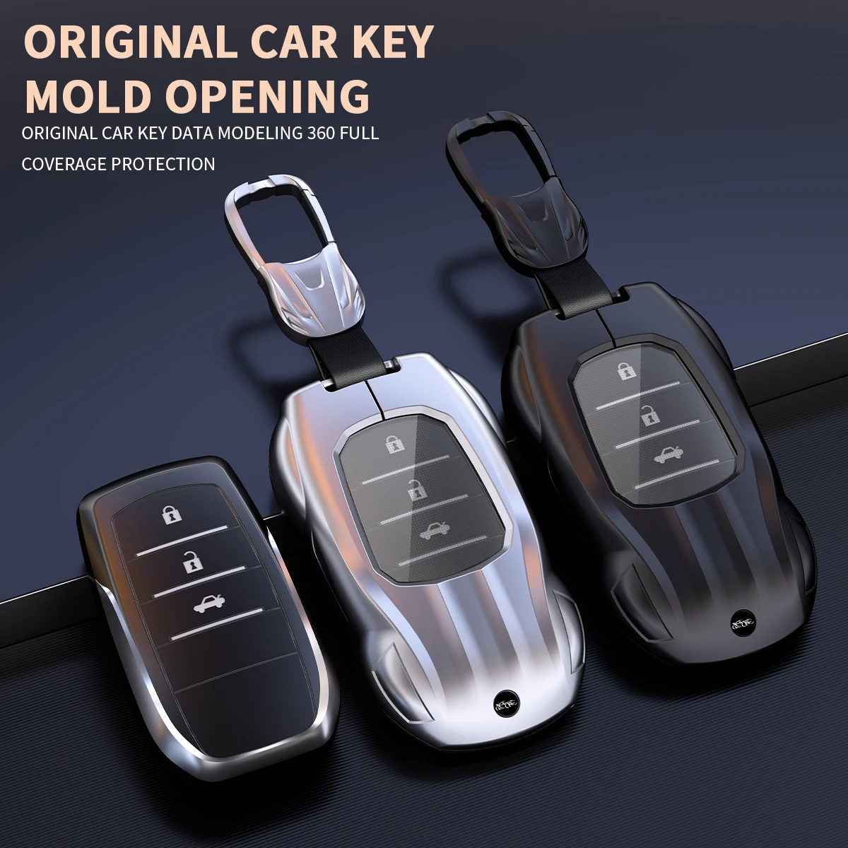 For Toyota Land Cruiser 200 300 Prado Crown TLK 200 Yaris ﻿Zinc alloy Car Key Case Fob Cover Shell Accessories Supercar Styling