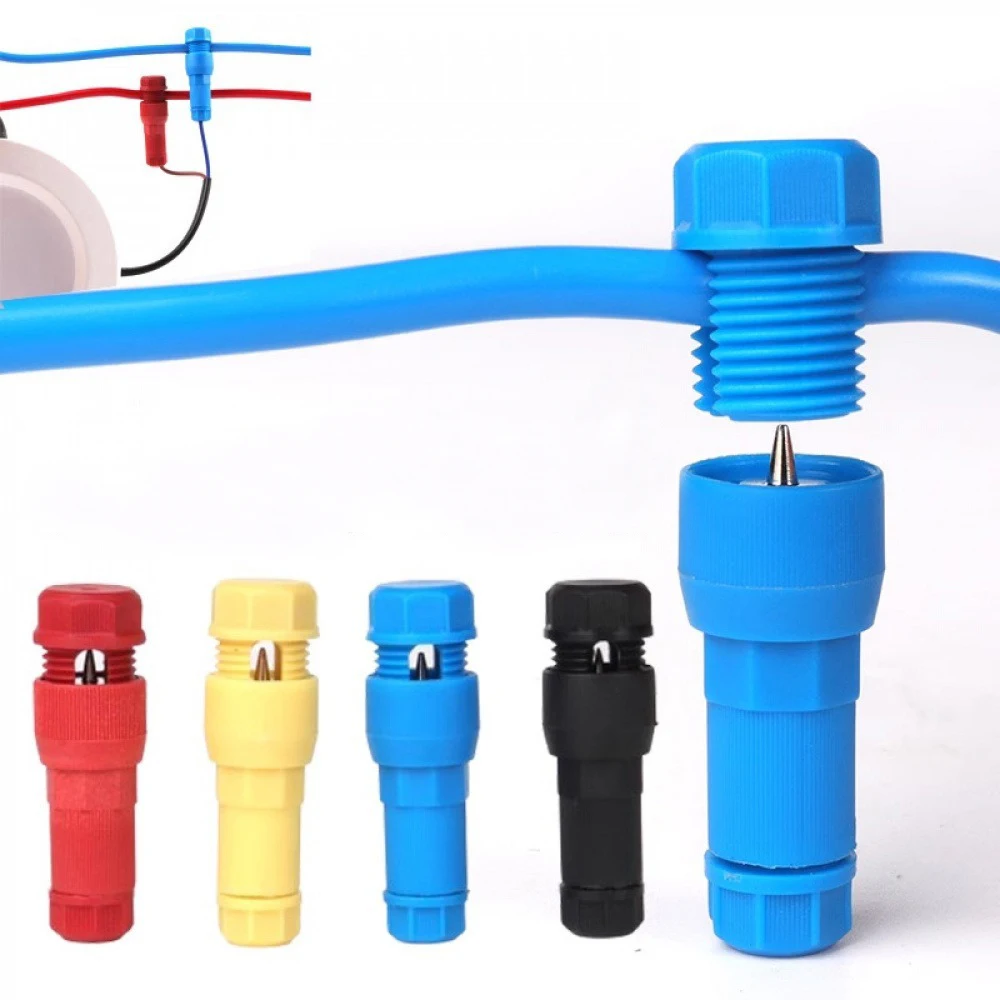 

5PCS Wire Connector T-type Terminal Block No-stripping Wire Quick Connector Punctured Terminal for Outdoor Lamp Garden Lighting