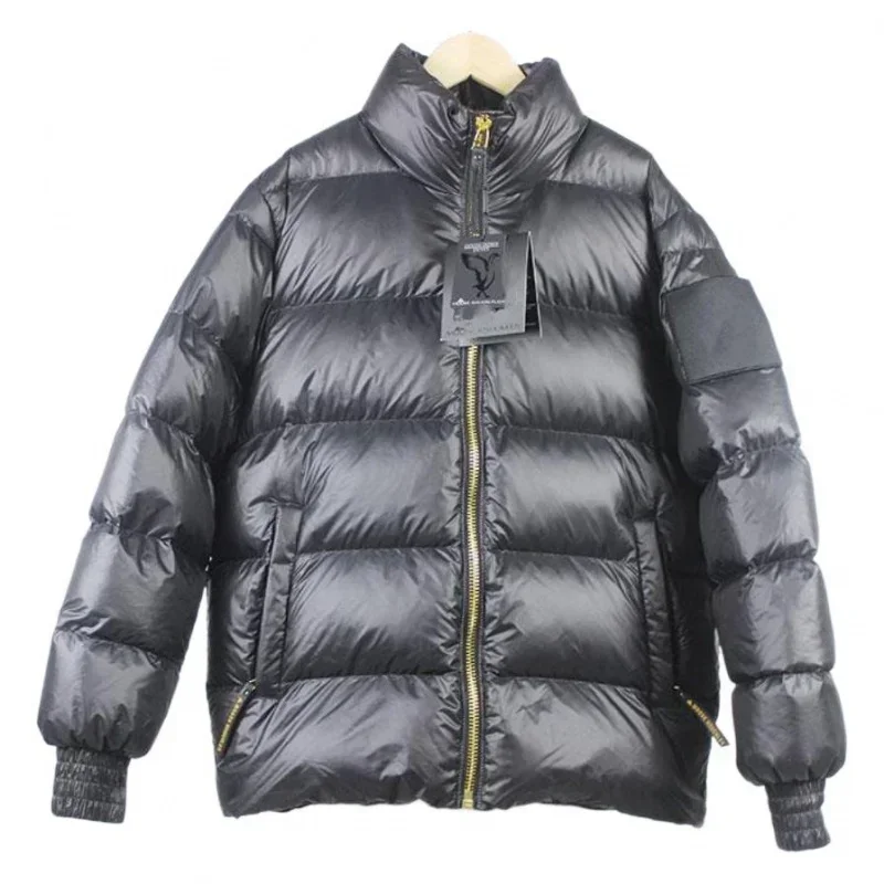 MO * SE KNUCKL * S 솔리드 컬러 방풍 작물 Puffer 재킷 Unisex 겨울 두꺼운 짧은 스타일 90% 화이트 거위 다운 재킷 여성 코트