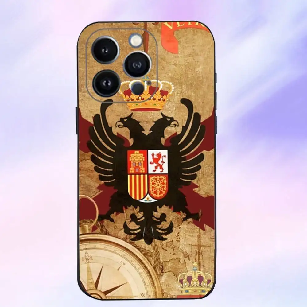 Spanish Guard Civil Emblem Phone Case  For iPhone 17,16,15,14,13,12,11 ,Pro Max,XS,X,XR,SE,Mini,8,7,Soft Silicone Black Cover