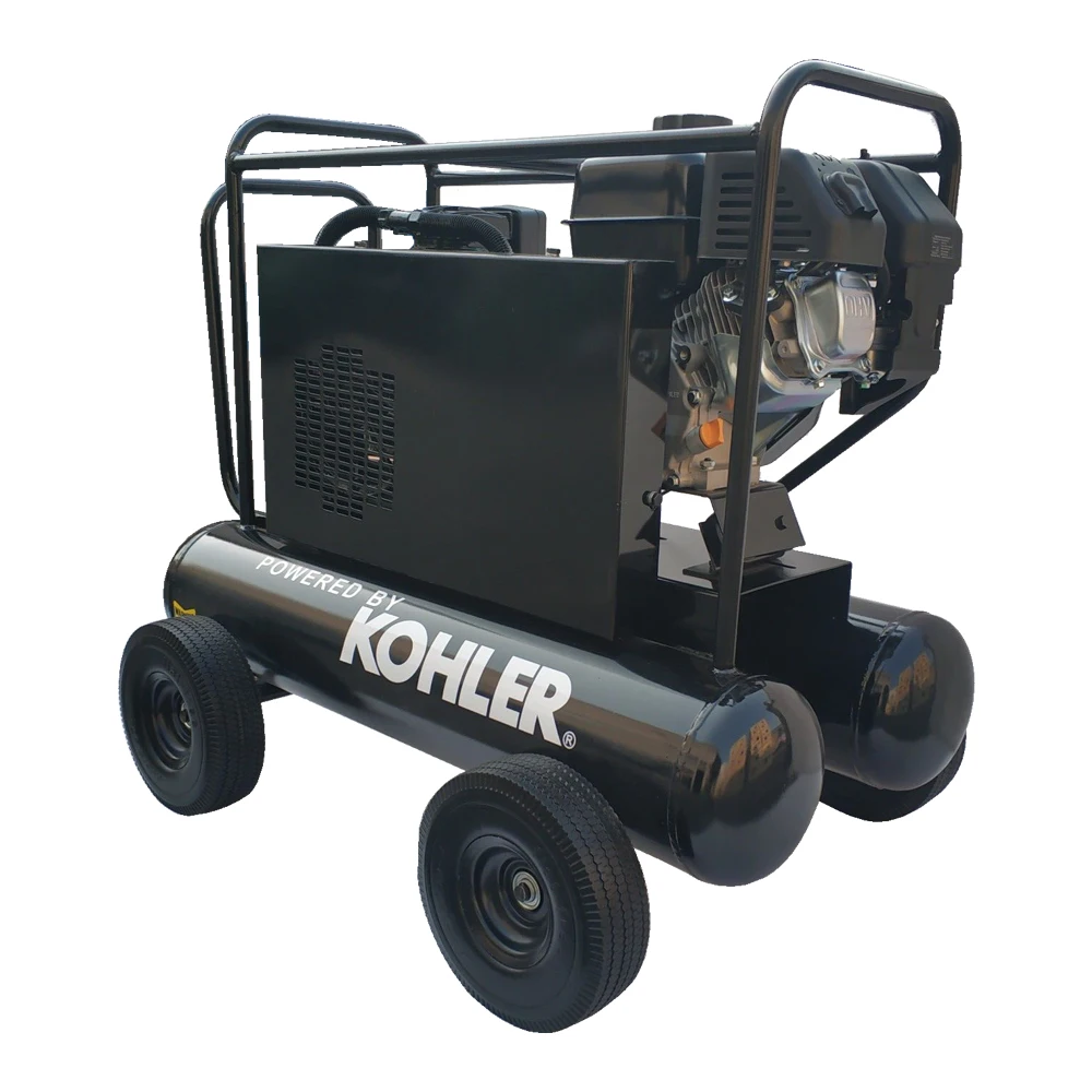 6.5HP Gas Powered Air Compressor 18CFM Portable Gasoline Driven Piston Pump Air Compressed System with 115PSI Max.Pressure