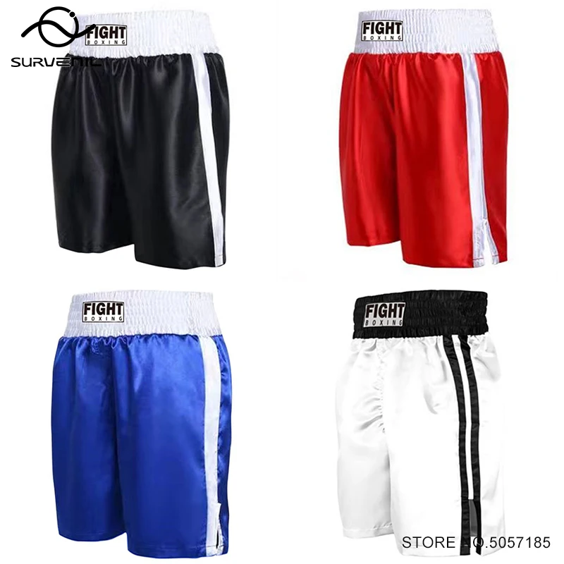 Boxing Pants Professional Men's Muay Thai Shorts Kickboxing Fight Shorts Kids Women Plain Solid Combat Sanda Wrestling Bjj Trunk