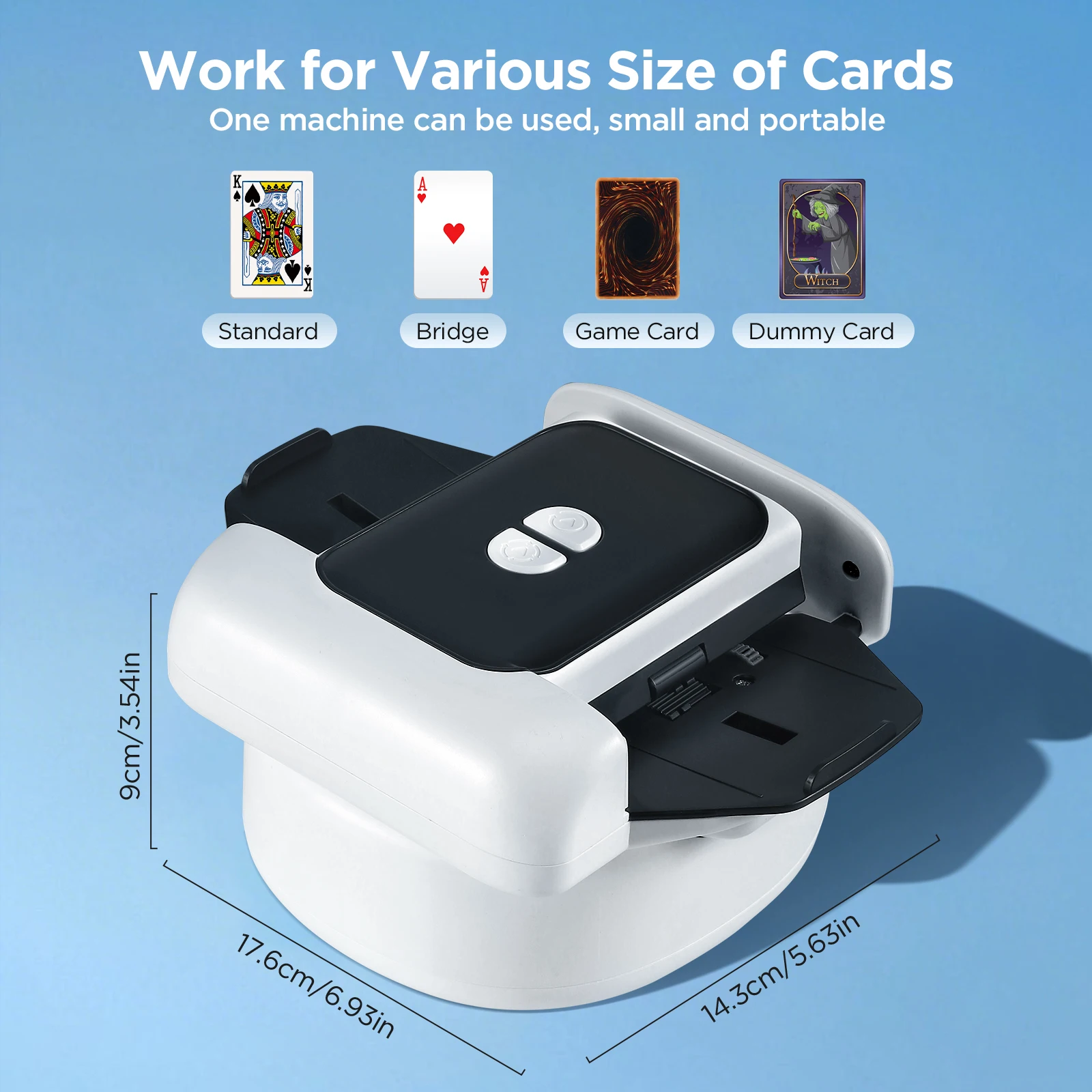 ماكينة خلط البطاقات الأوتوماتيكية القابلة لإعادة الشحن مكونة من طابقين لـ UNO Poker، مربعات سريعة منخفضة الضوضاء، ماكينة خلط البطاقات المدمجة وخفيفة الوزن #5