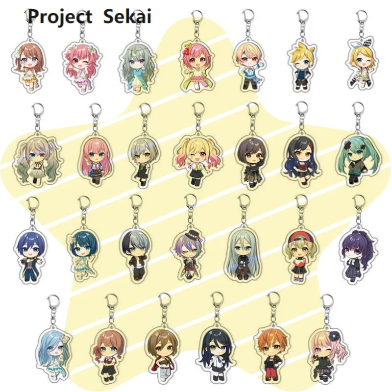 

Hot sell Anime Project Sekai Kowareta SEKAI Kawaii Acrylic Keychain Keyring Hanging Accessories For Cosplayer fans gift toy