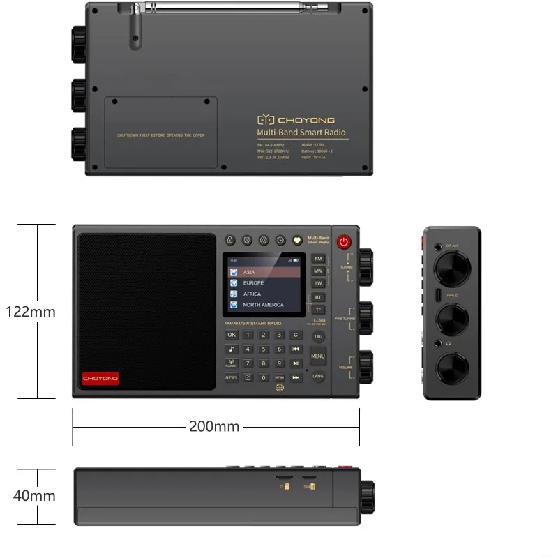 Portable Digital Internet Radio AM/FM,WiFi,4G,Longwave&Shortwave Radio with SSB Single Side Band Reception Supports Bluetooth