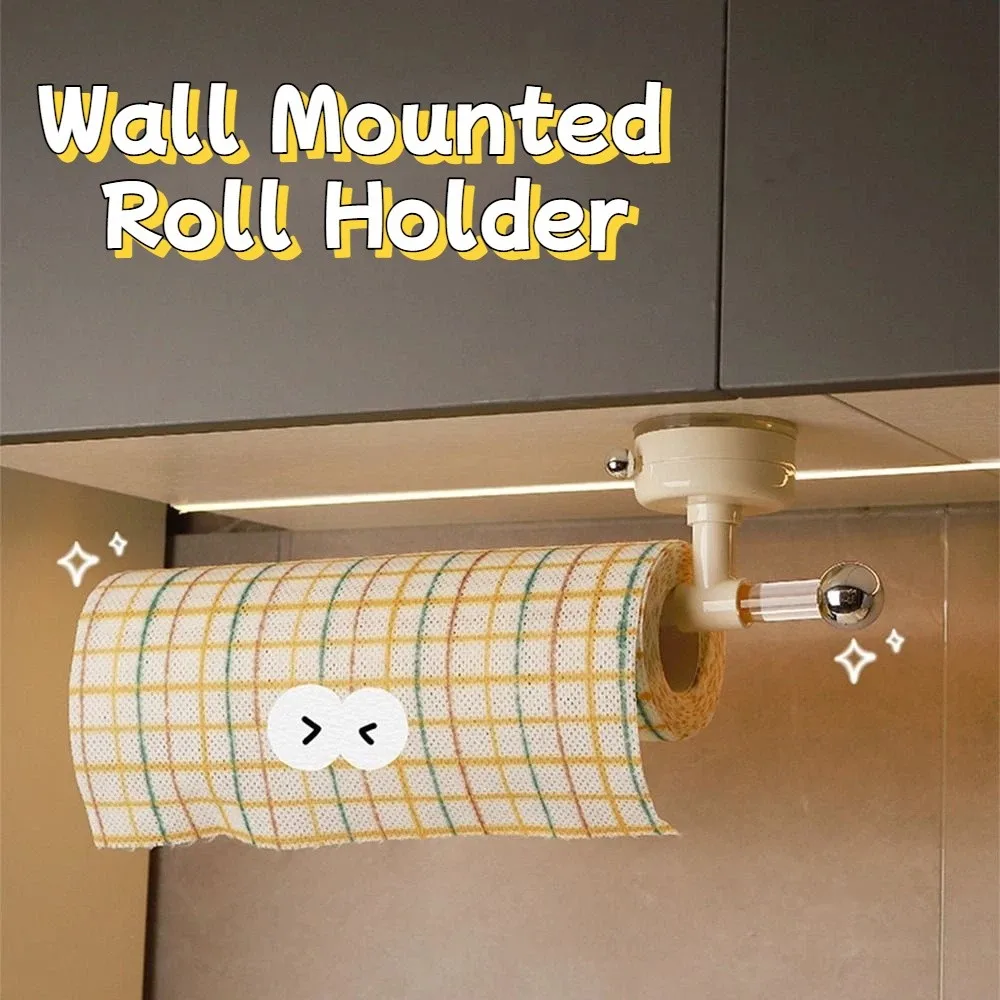 

Suction Cup Paper Towel Holder Wall-Mounted Reusable No Drilling Tissue Holder Non Perforated Space Saving