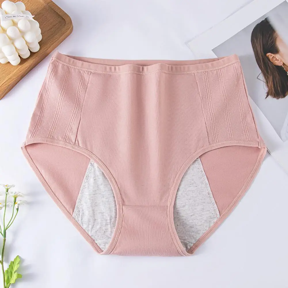 Sous-vêtement taille haute pour femme, culotte menstruelle élastique, solide, grande taille, doux, bout lifté, document