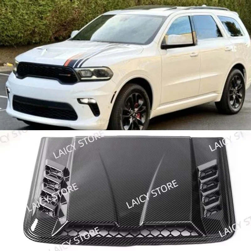 LAICY For D0dge Durango Car Air Outlet Flow Intake Hood Scoop Vent Bonnet Cover Trim Decorative Stickers Carbon Fiber Look