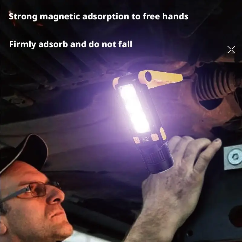 Multi-Purpose Outdoor Flashlight with Magnetic Emergency Lighting Purple Light Detection Work Light for Maintenance