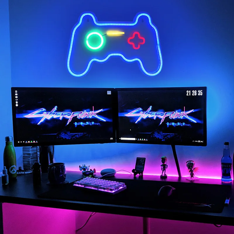 Luce decorativa per sport elettronici a tema giochi - Lampada per atmosfera a LED con design controller, decorazione della stanza ​