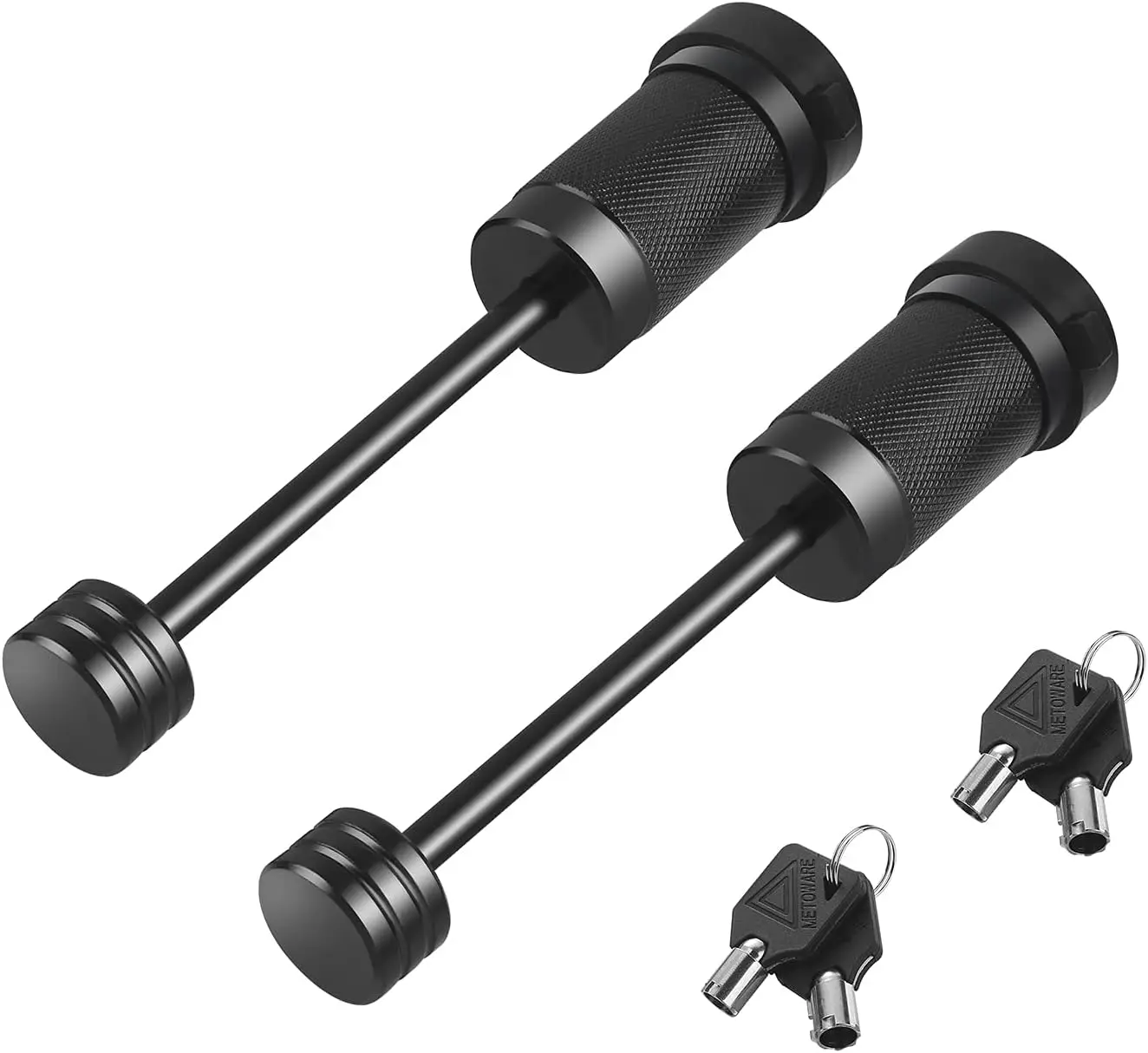 

Trailer Tongue Coupler Lock 1/4" Dia, 3-1/2" Span, Heavy Duty Trailer Hitch Lock for Latch-Type Coupler, Push-to-Lock Design,