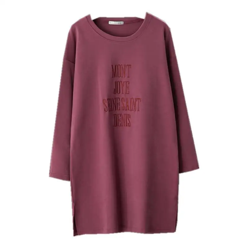 Casual Ladies Solid Color Pullovers Straight Comfortable T-Shirts Spring Autumn Simplicity Tops Oversized Women\'s Clothing