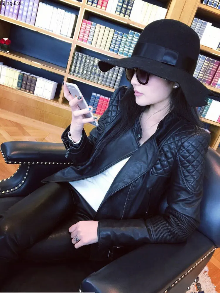 2023 Spring Leather Jacket Women Motorcycle PU Leather Jacket X2