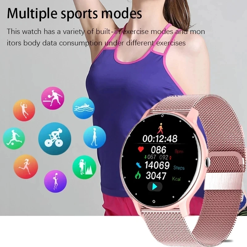 2024 uomini Smart Watch Ladies HD Full Touch sport Fitness Watch impermeabile per Android IOS Call promemoria Smartwatch femminile