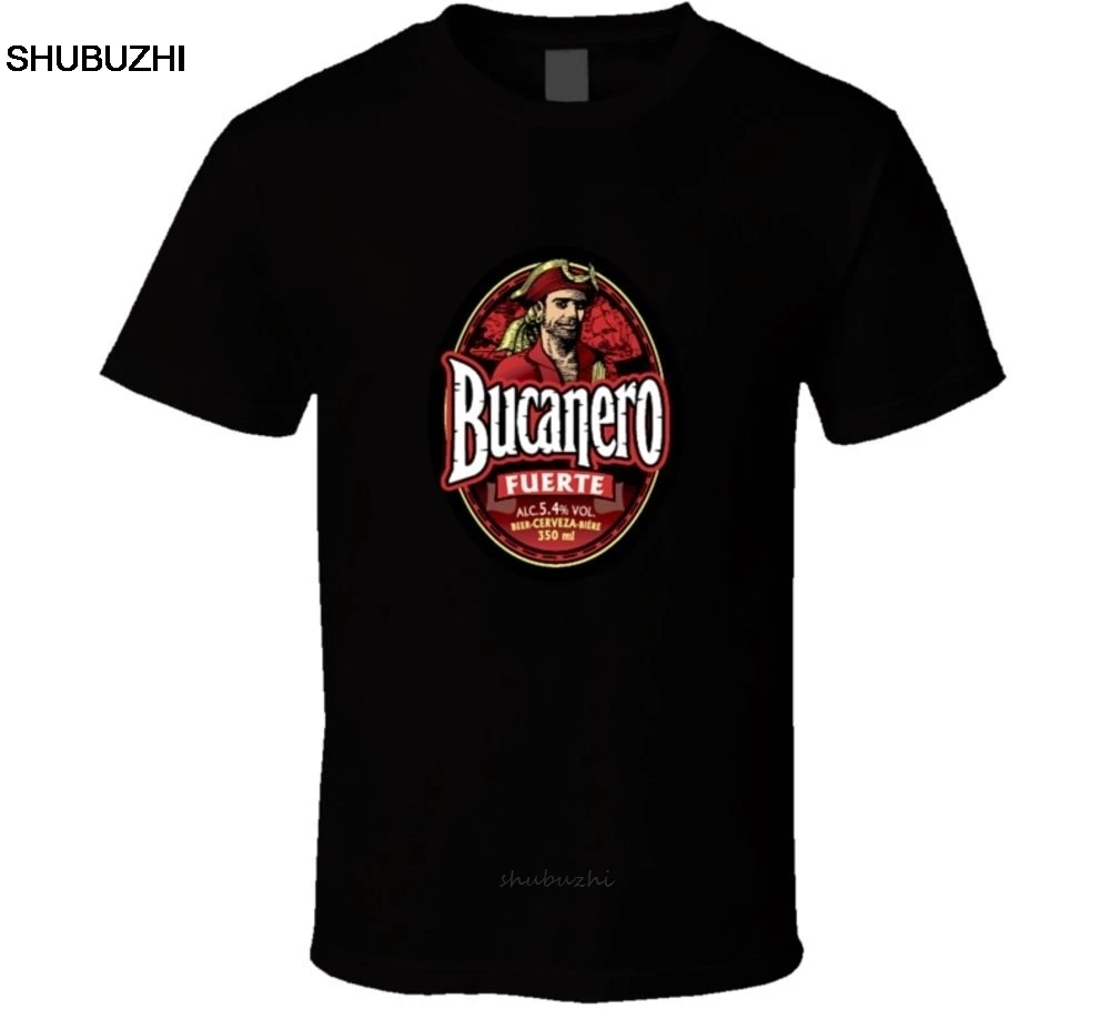 Camiseta con logotipo de Cerveza Bucanero, camiseta divertida fresca de verano, camiseta informal de manga corta con letras