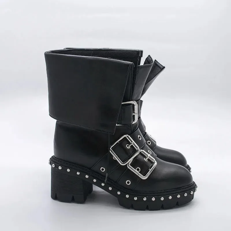 

2025 22 Yuni Black Game NIKKE The Goddess of Victory, ботинки для косплея, карнавальный реквизит на Хэллоуин, обувь из искусственной кожи, индивидуальный заказ f