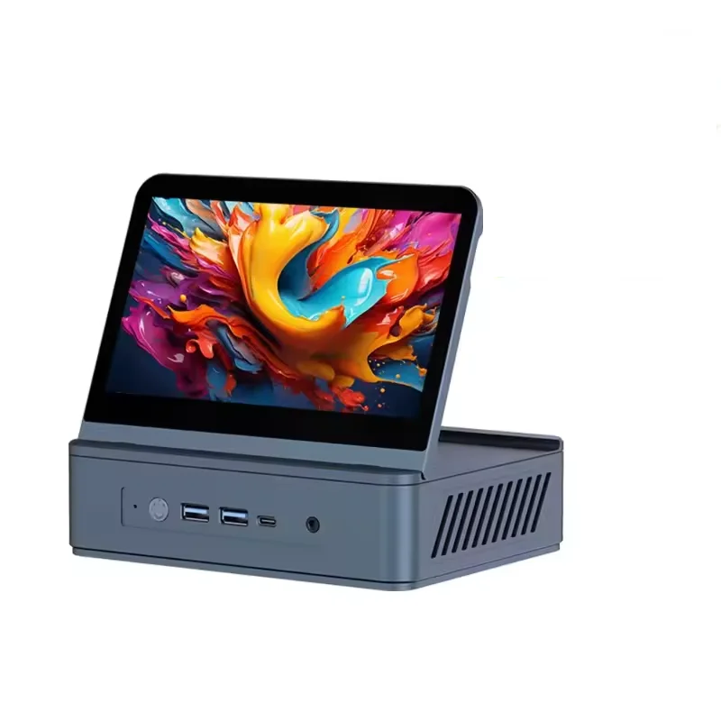 SZBOX MINI PC 7 Inch HD Mini PC AMD R5 7640HS R7 7840U R9 6900HS 6950HS DDR5 Hingga 64GB Wifi6 BT5.2 Komputer Desktop Game Kantor