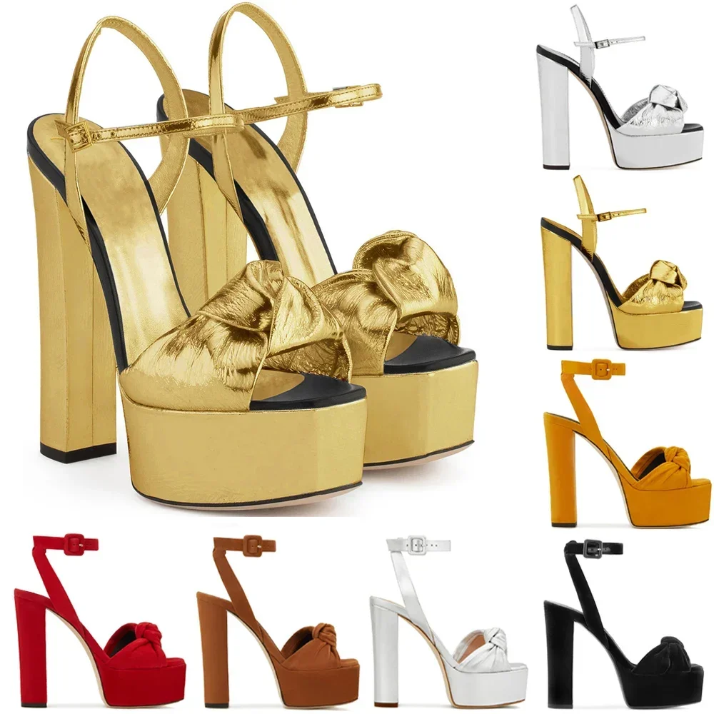 【Measure Your Feet Length Before Order】Women High Heels Ankle Strap Sandals Platform Sexy Evening Party Popular Lady Shoe I-SL-2