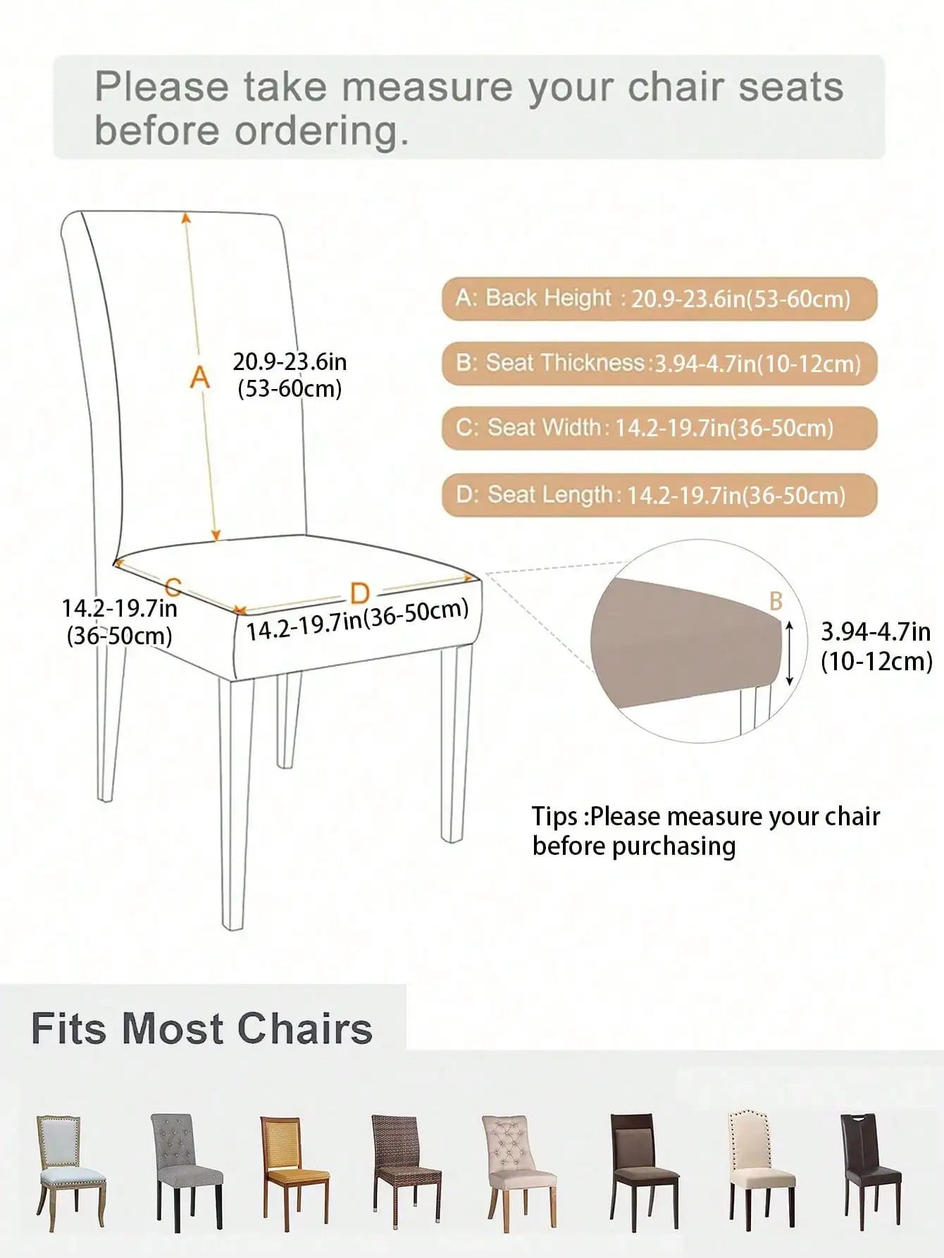 1pc jacquard solid color elastic chair cover, suitable for all seasons and kitchen home chair decoration.