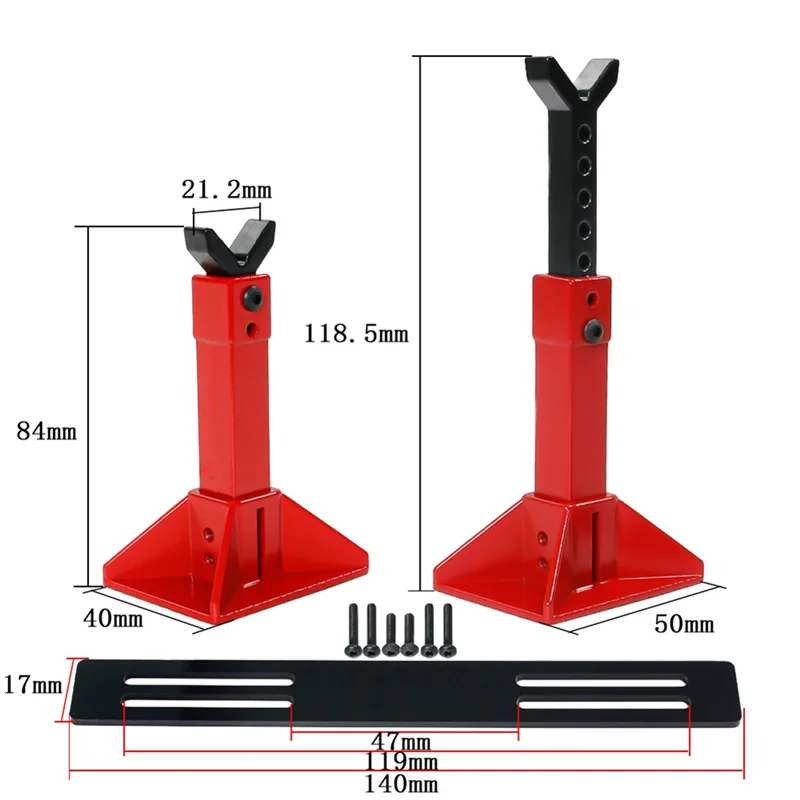 Aluminium-Metall-Wagenheberständer für 1/10 RC Crawler, für TRX4 SCX10 Tamiya HPI Redcat HSP-Fahrzeuge – RC-Car-Wagenheber-Ständermodell – [A68T]
