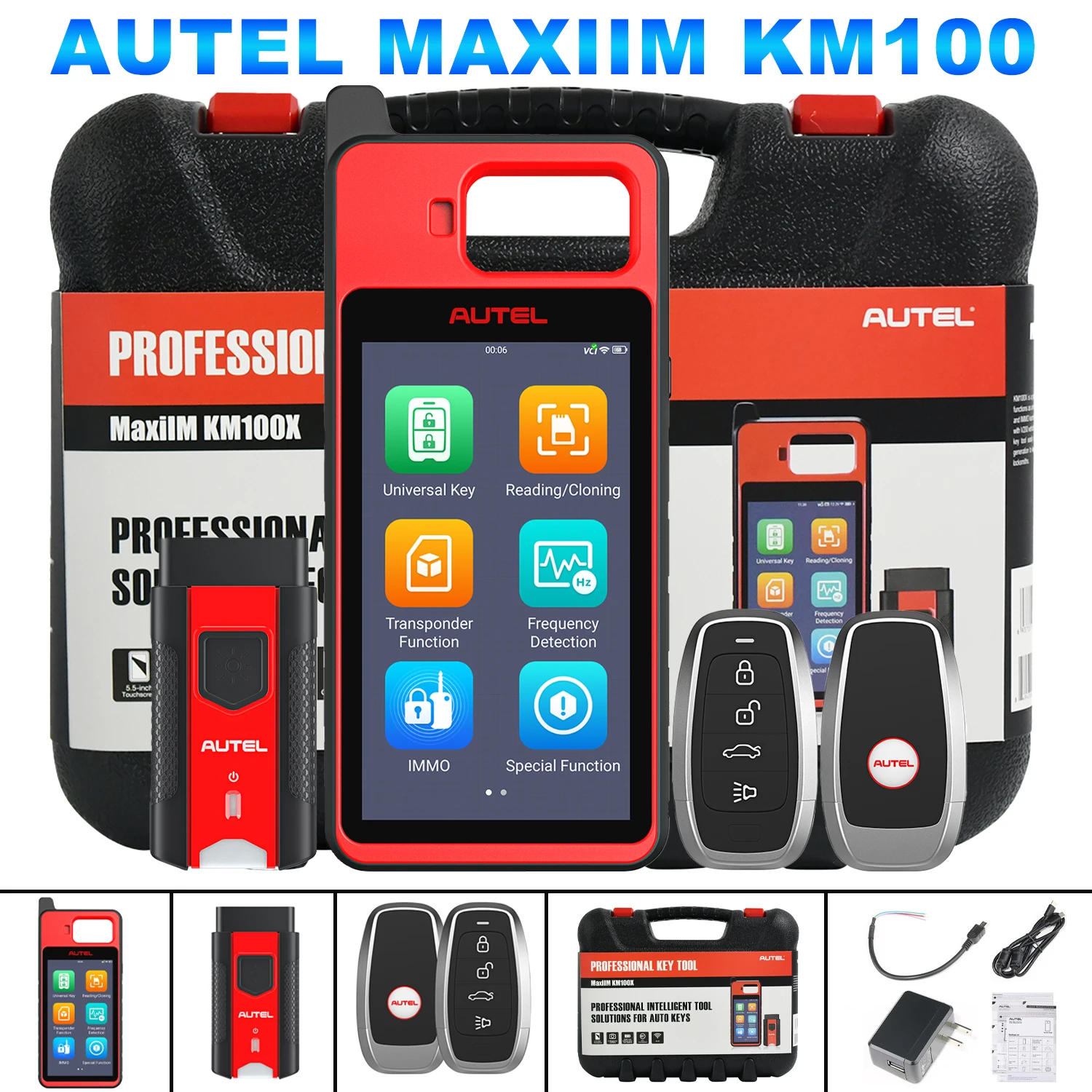 Autel MaxiIM KM100 Universal Key Generator Kit IMMO Learning Chip Read/Write Cloning Frequency Detection IMMO Key Program Tool