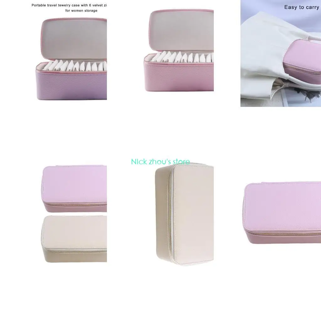 

E15E Jewelry Storage with Secure Zippered Pockets Valuables Container Box