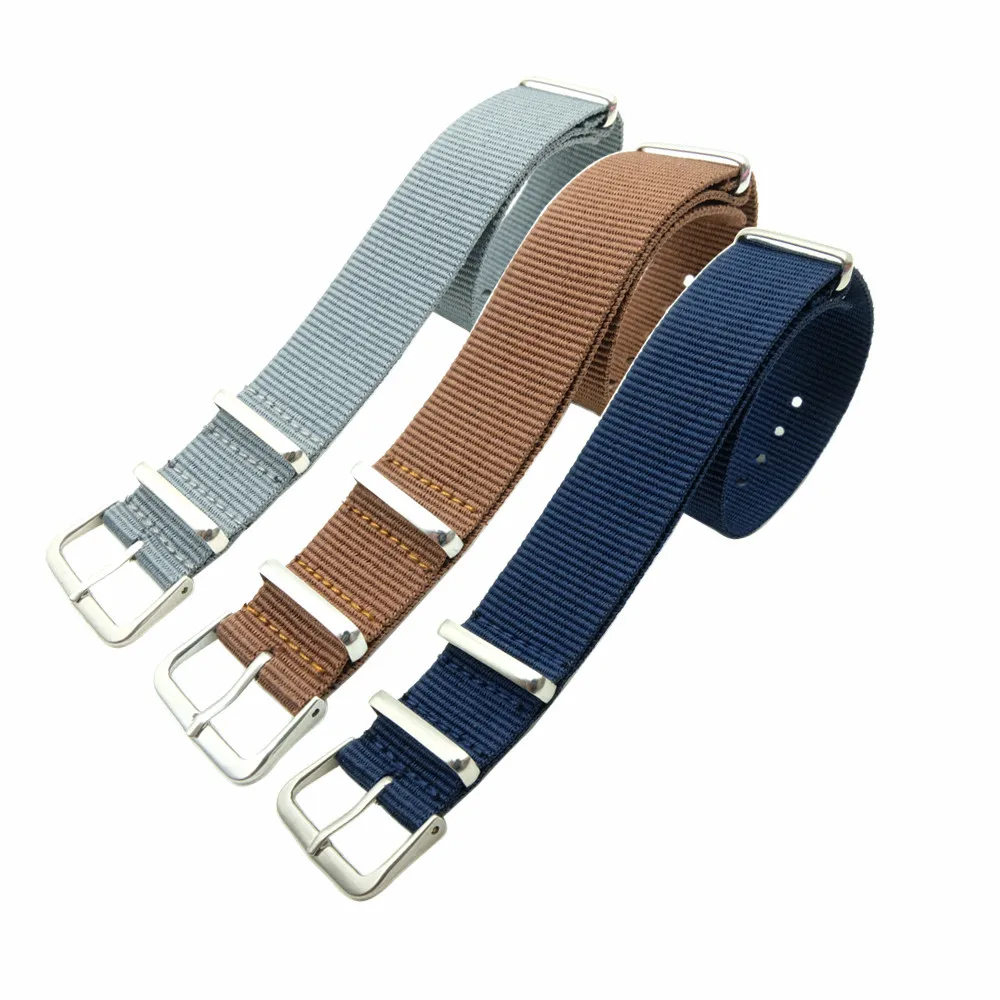 1Pc 18 20 22mm Brand Army Sport fabric Nylon strap accessories Bands Buckle belt For James bond Watch Bracelet black