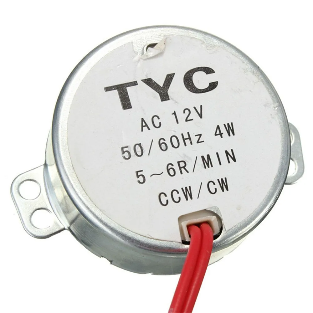 Stable Synchronous Motor 5-6 r/min Pro TYC-50 AC 220V 12V 50/60Hz Torque 4KGF.CM 4W CW/CCW Microwave Turntable for Electric Fan