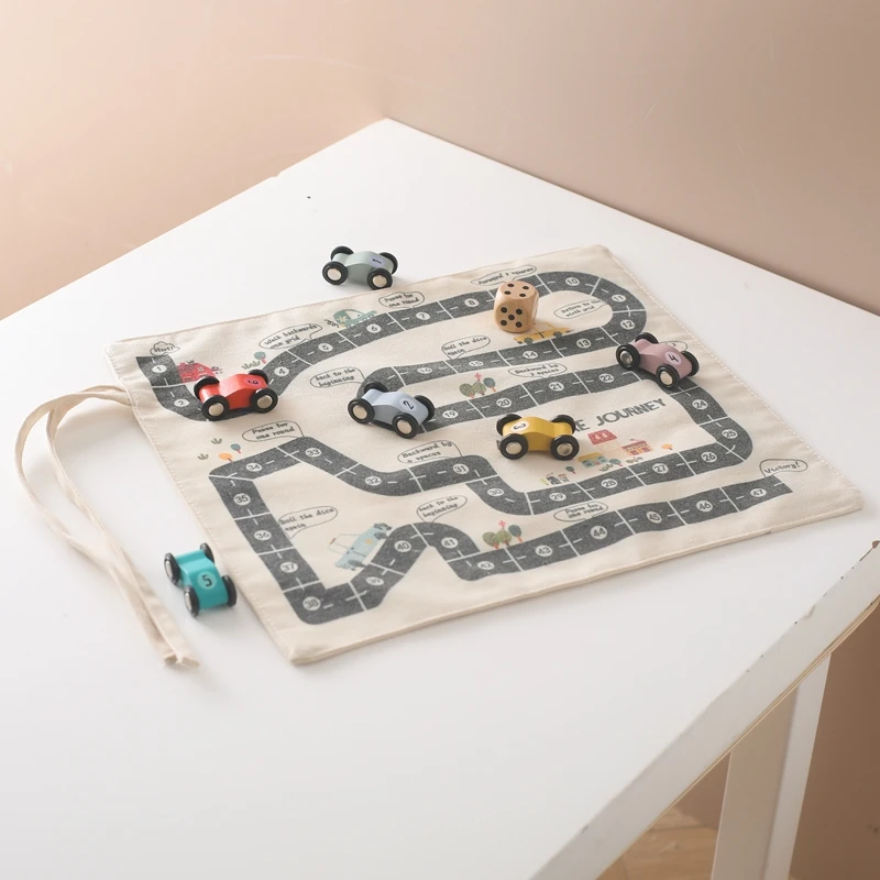 35*31cm montessori Spielzeug Baby Auto Verkehr Straßenkarte Leinwand Desktop-Matte Spiel Holzauto Eltern-Kind-Interaktion Kind Bildung Geschenk – Detail 4