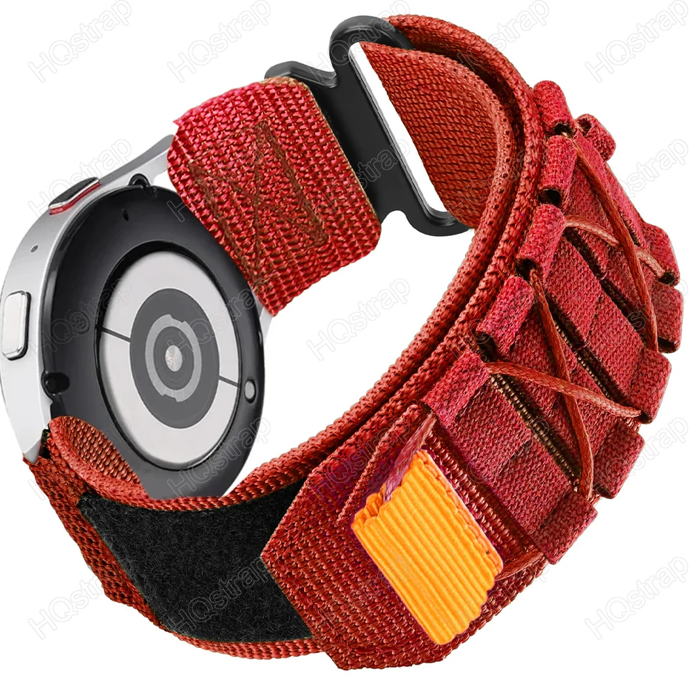 Yellow Red Nylon Loop 22mm 20mm Strap for Samsung Watch 6 5 4 3 for Huawei Watch Band Universal Replacement Wristband Sport Belt