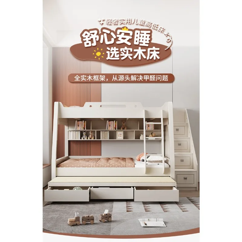 Upper and lower beds Bunk Solid wood feet Simple high and low beds Adult upper and lower bunk wooden Two-layer mother