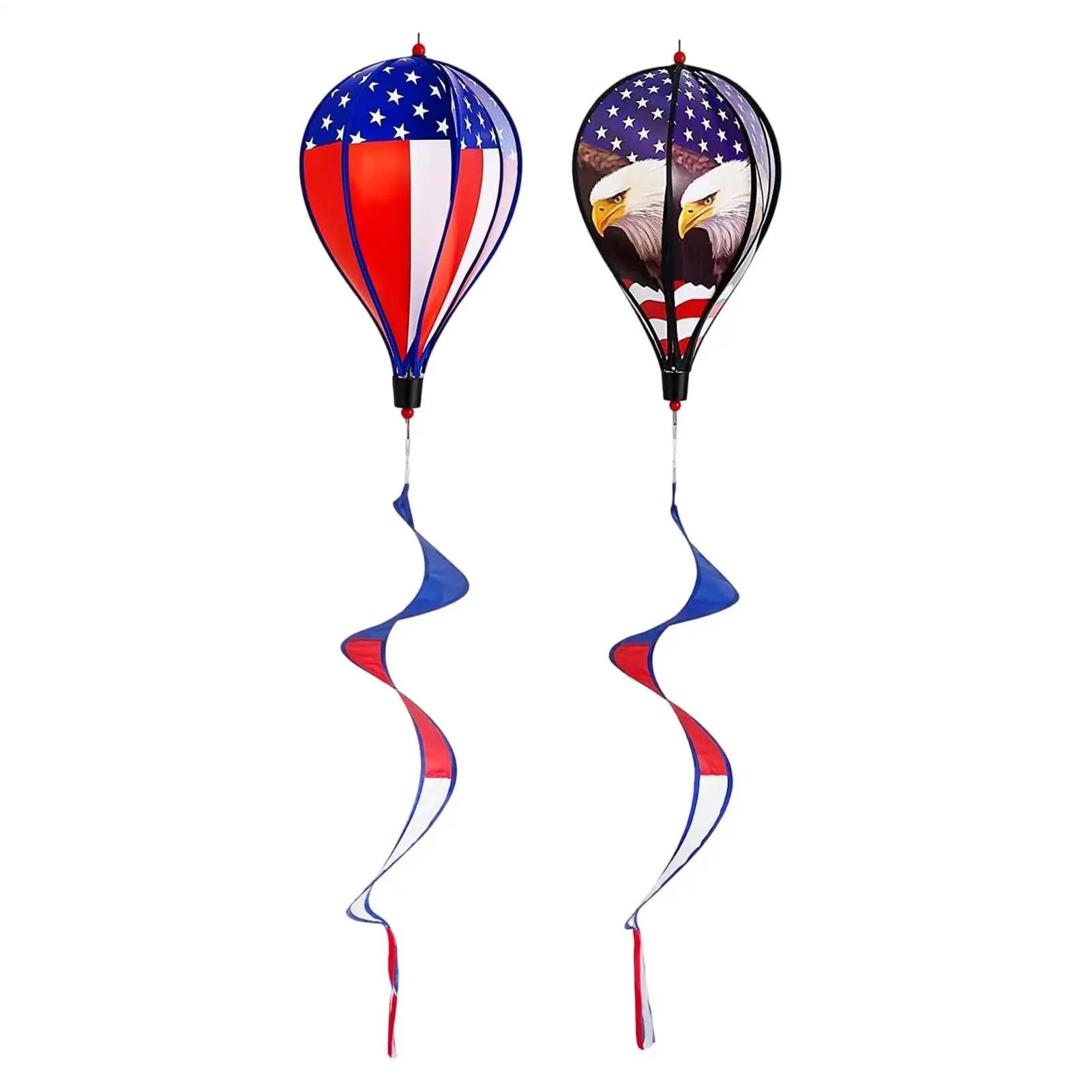 2pcs Hot Air Balloon Wind Spinners Hot Air Balloon Windmill 43 Inches Yard Spinners decoration For Patio Porch Window Balcony