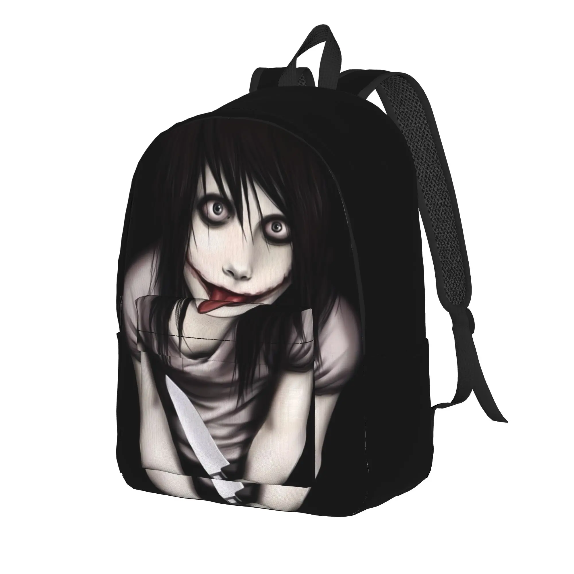 Jeff The Killer Backpack Creepypasta Travel Backpacks Women Custom Durable High School Bags Kawaii Rucksack
