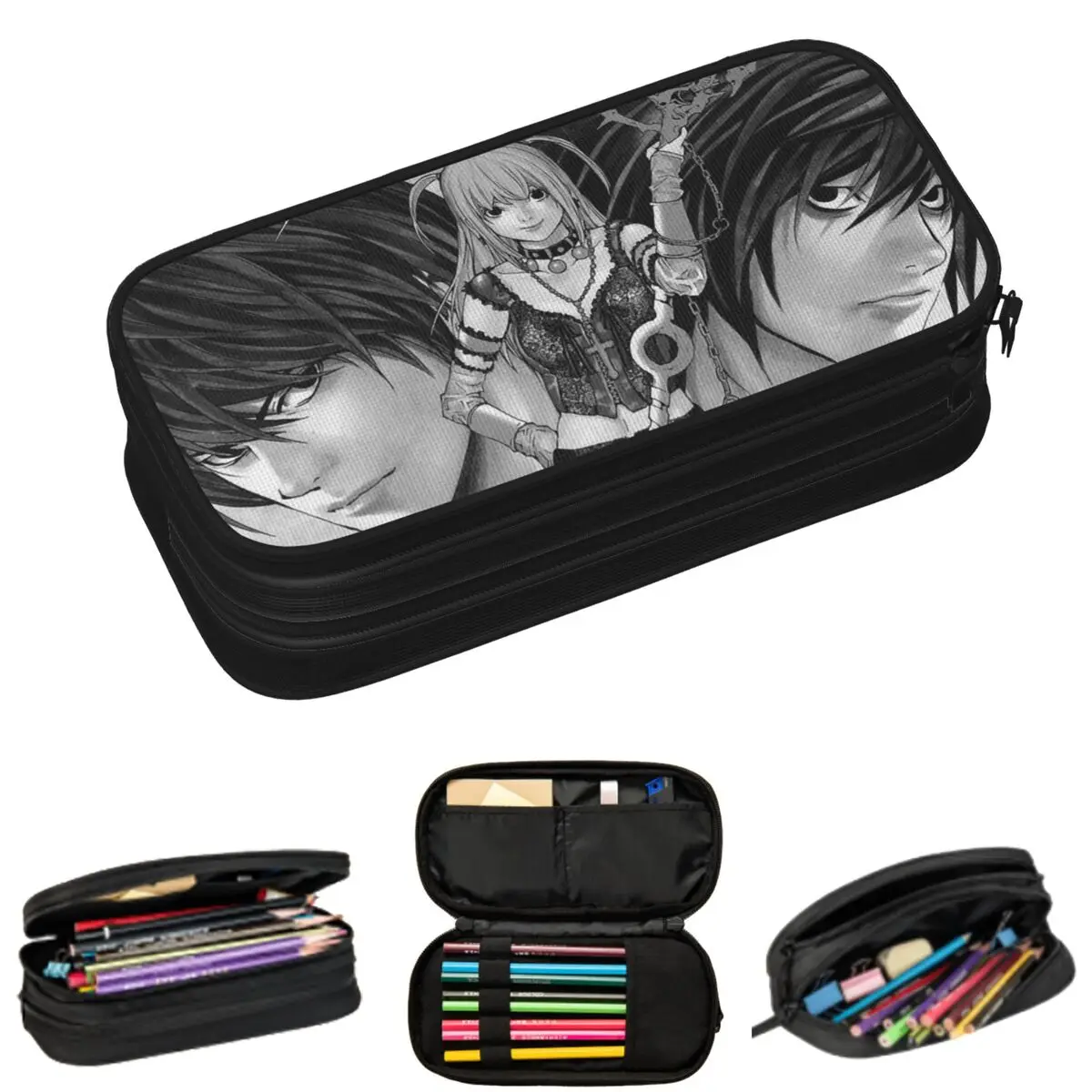 Deaths Notes Ryuk Anime Pencil Cases for Students School Pen Box Pencil Bag Large Storage Pencil Pouch
