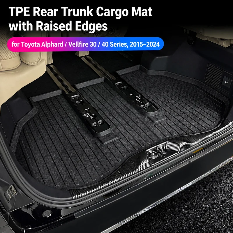 Car Waterproof Trunk Mat for Toyota Alphard Vellfire 30 40 Series 3D Raised Edge Cargo Liner Floor Protector
