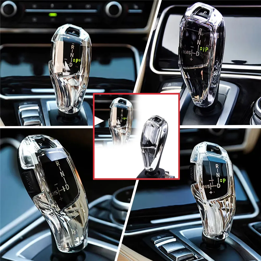 

Автомобильная головка переключения передач, крышка с кристаллами, декоративная крышка, детали для модификации, ручка переключения передач, подходит для BMW F10 F20 F21 F22 F30 Transparen