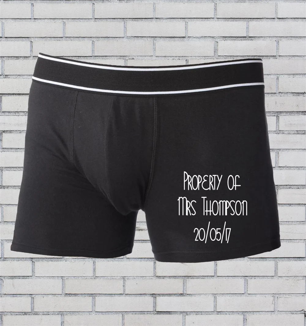 Groom boxer shorts, Personalised boxers, Groom underwear, Wedding boxers, Groom gift, Groomsmen boxer shorts, Property of Mrs,