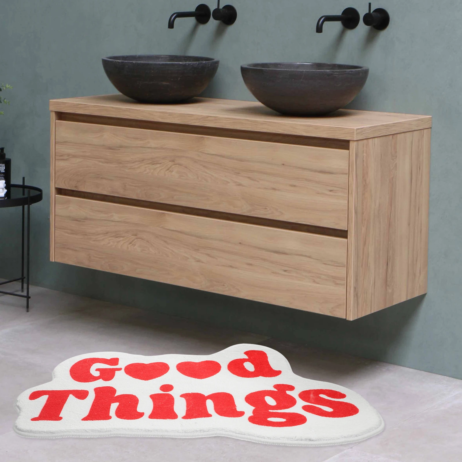 

Non Slip Carpet Bathroom Mat 40x60CM Red Heart Imitation Cashmere Thick Soft Nonslip Floor Rug Water Absorption Shower