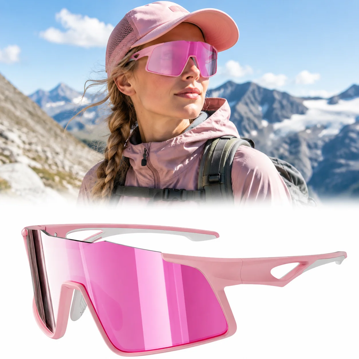 

TR90 Cycling Sunglasses UV400 Sports Riding Glasses Anti-Slip Outdoor Bike Eyewear for Cycling Running Hiking MTB