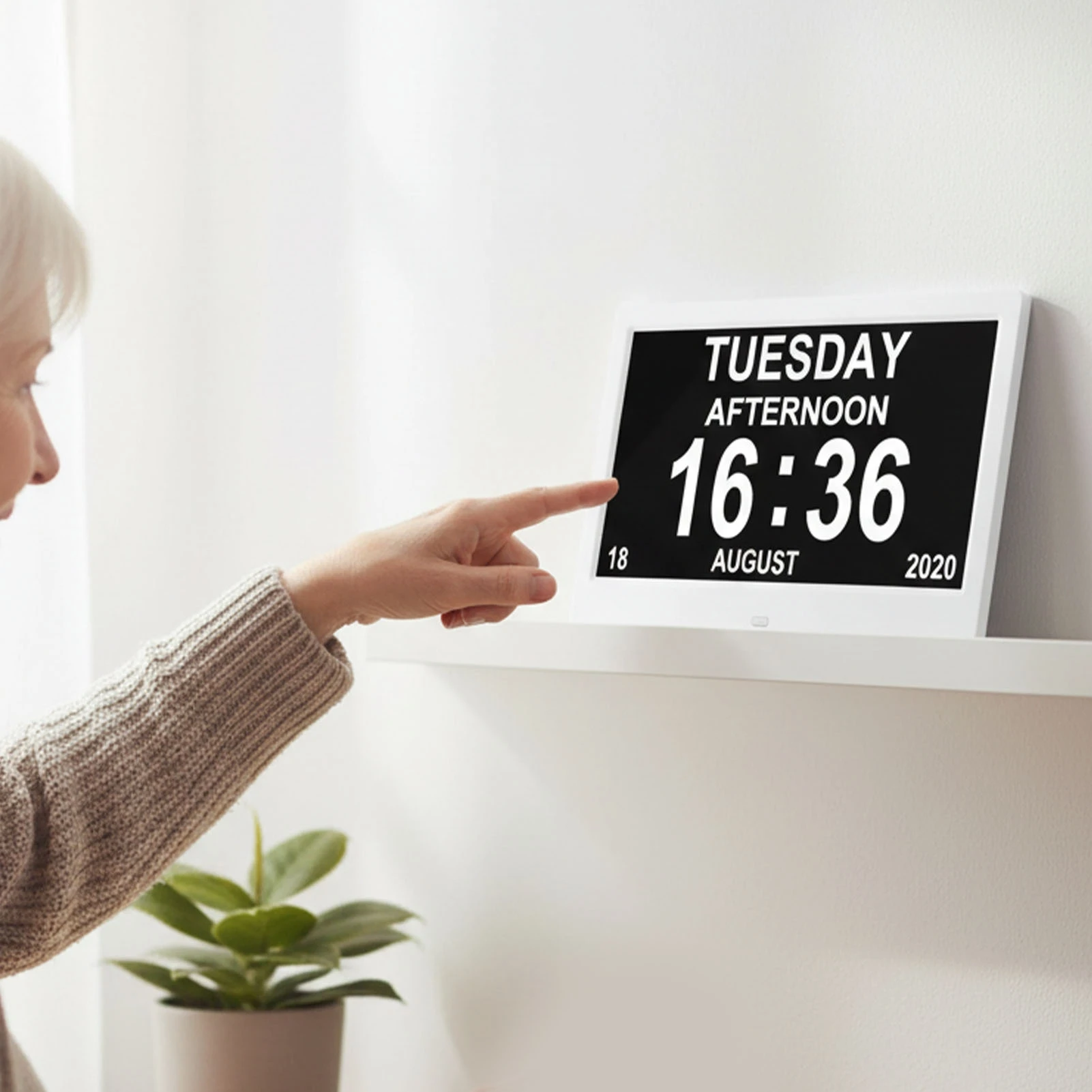 10 Inch Digital Clock With Voice Time Announcement, Auto DST Adjustment