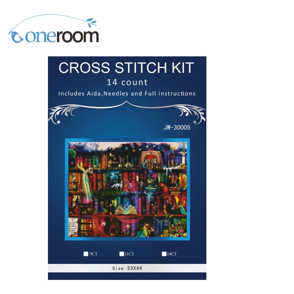 Library, chinese Stitch,14CT similar  DMC Cross Stitch,Sets For Embroidery Kits Cross-Stitching