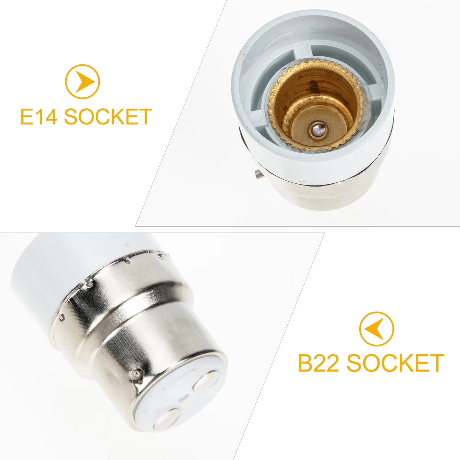 

8Pcs B22 to E14 Light Bulb Socket Adapter Converter Heavy Duty Base Holder Stable Conductivity Ideal for Chandeliers Lamps