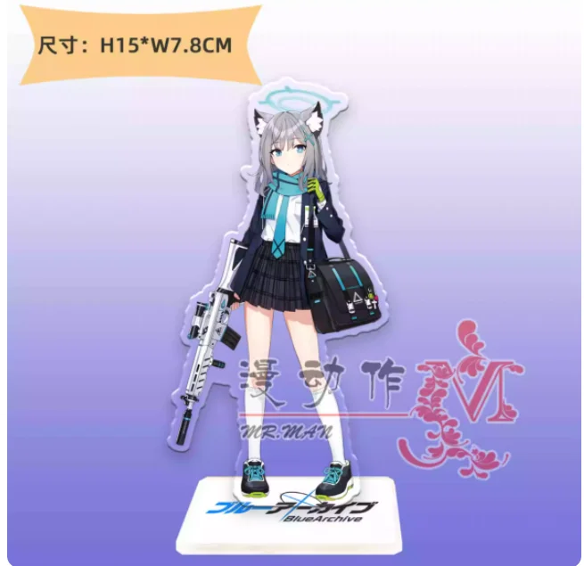 Japanese Anime Blue Archive Sunaōkami Shiroko Acrylic Stand Figure Model Plate Cosplay Collection Desktop Decor Gifts MDZ