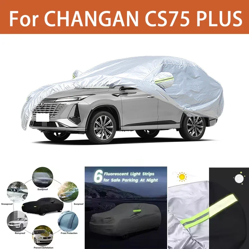

For CHANGAN CS75 PLUS Car Cover Outdoor Protection Covers Snow Sunshade Waterproof Dustproof Exterior UV Car Accessories