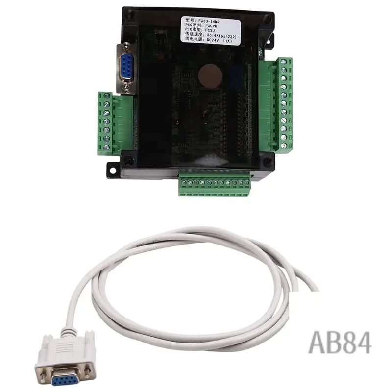 

FX3U 14MR 6AD 2DA RS485 8 Input 6 Relay Output 6 Analog Input 2 Analog (0-10V) Output PLC Controller Board