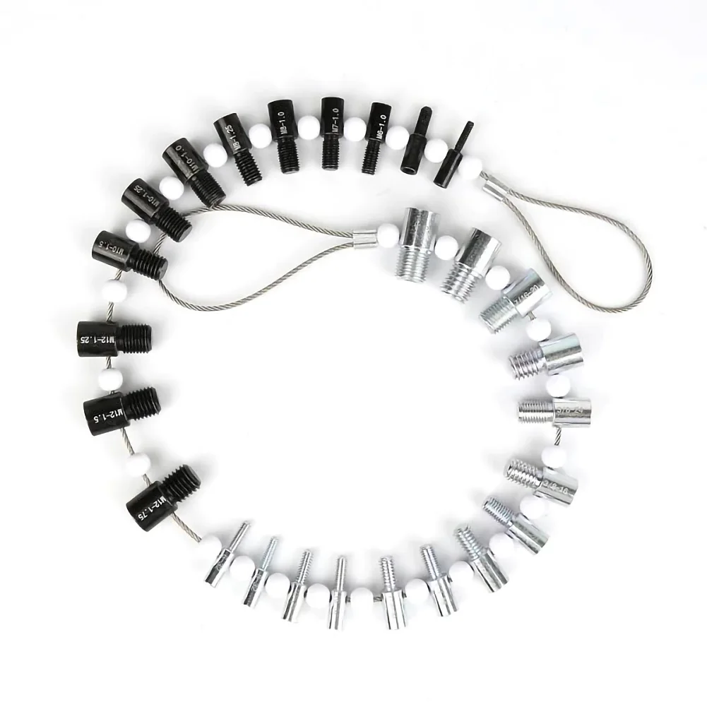 Portable Thread Tester Bolt Nut Screw Imperial Metric Bolt Nut Screw Thread Checking Checker 26 Male/Female Size Gauge